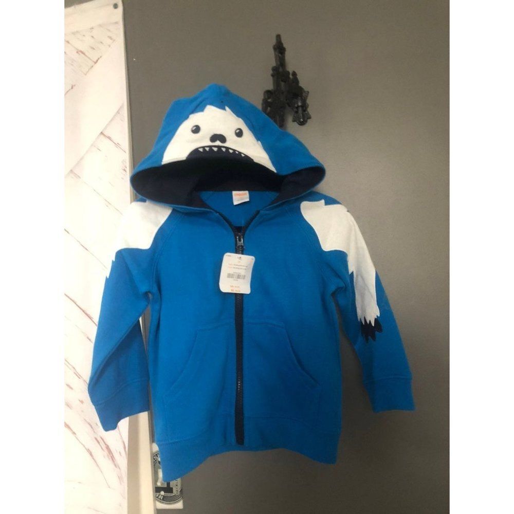 Gymboree size 2t yeti animal hoodie sweatshirt blue bnwt